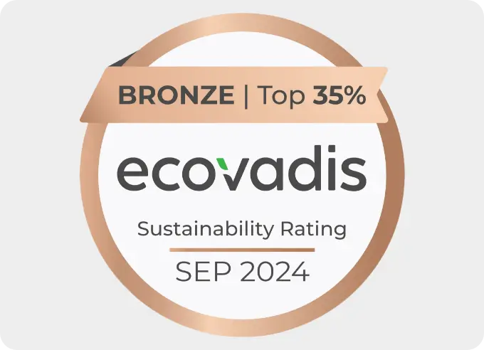 EcoVadis Bronze Medal for sustainability, indicating Bluestone ranks in the top 35% for responsible practices.